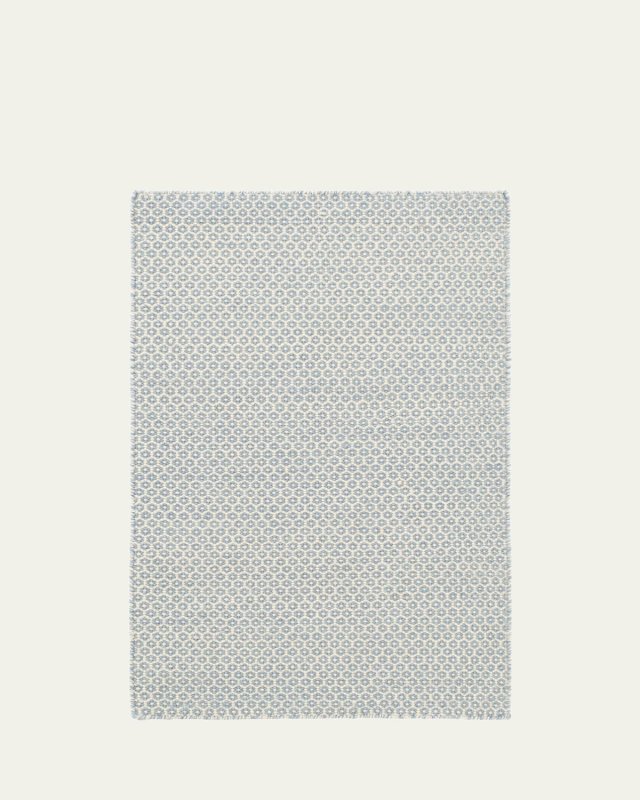 Honeycomb French Blue/Ivory Handwoven Rug, 8' x 10'